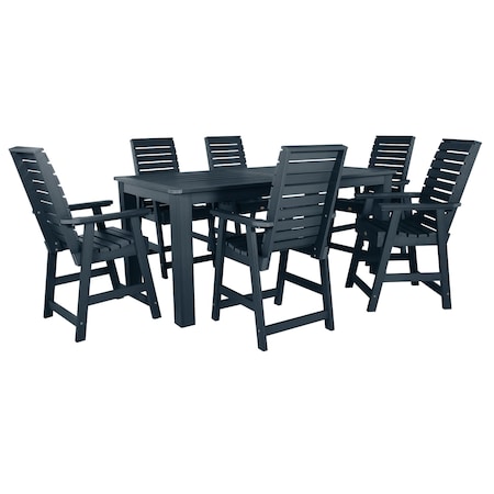 Highwood Usa Weatherly 7pc Rectangular Counter Height Outdoor Patio Furniture Dining Set 84 x 42 AD-ST7WL2CO5BA-FBE
